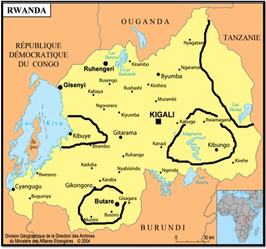 carte rwanda topo
